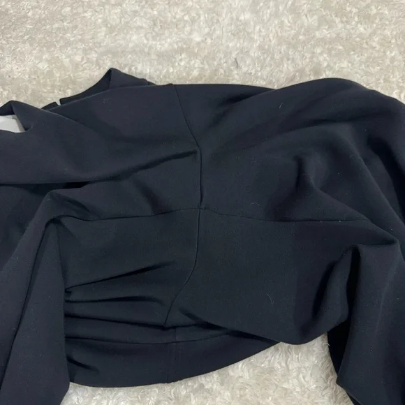 Spanx AirEssentials Mock Neck Striped Track Jumpsuit Very Black Wide Leg Size 2X - Picture 10 of 14